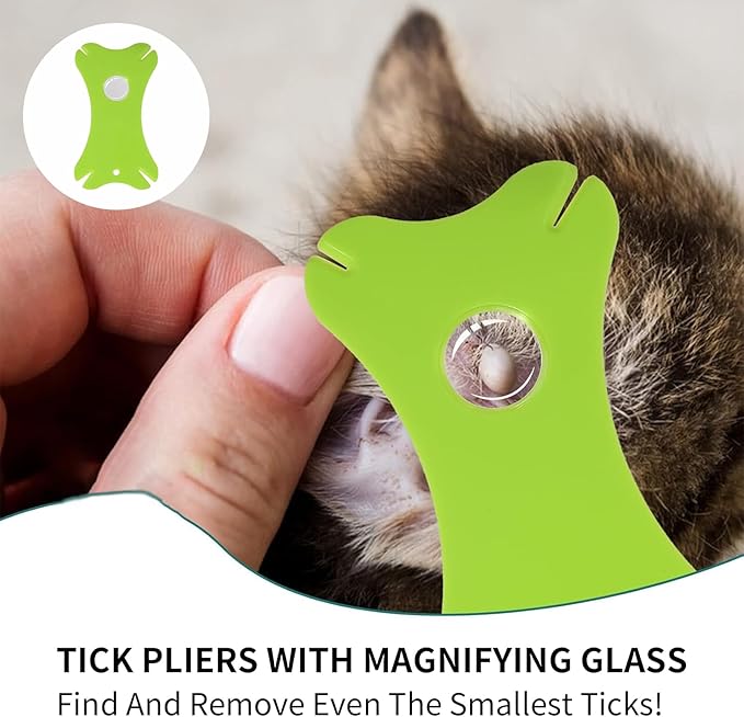 Tick Removal Tool 8 in 1 with Storage Box, Flea Comb, Magnifying Glass, Tick Tweezers, Dog Tick Remover Tool Tick Removal Kit Tick Removal Tool for Dogs Cats Pet Tick Comb