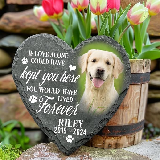 Personalized Dog Memorial Gifts for Loss of Dogs Sympathy Gift, Dog Memorial Stone, Pet Loss Gifts, Pet Memorial Stones for Dogs Cemetery Decorations for Grave, Cat Sympathy Gift, Stone 1