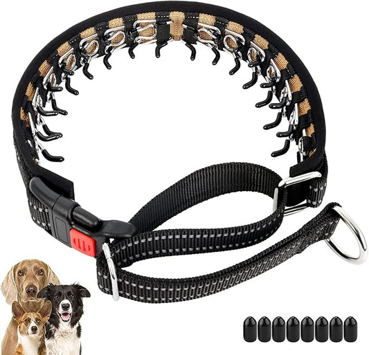 Mayerzon Martingale Collar for Dogs, No Pull Dog Collar with Reflective Strip for Small Medium Large Dogs, Anti Pulling Dog Collar with Buckle for Walking Training, Safe for Night Walk(Black, M)