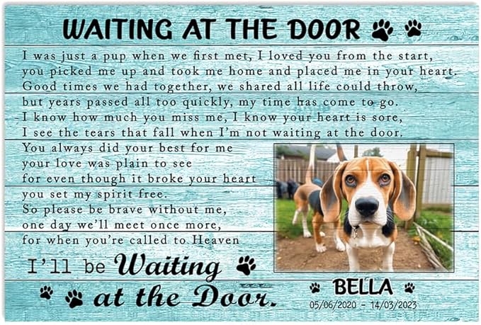 P80714 Funny Dog Memorial Poster Gifts - Personalized Wall Art Decor, Custom Landscapes