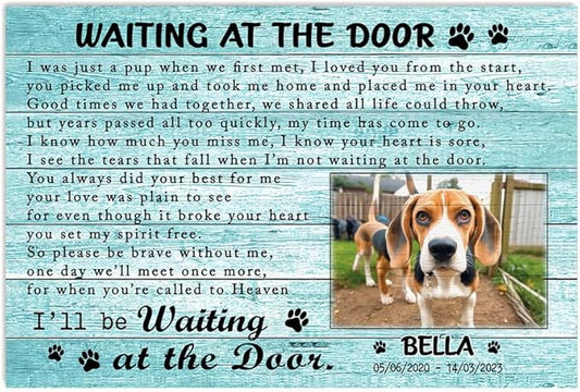 P80714 Funny Dog Memorial Poster Gifts - Personalized Wall Art Decor, Custom Landscapes
