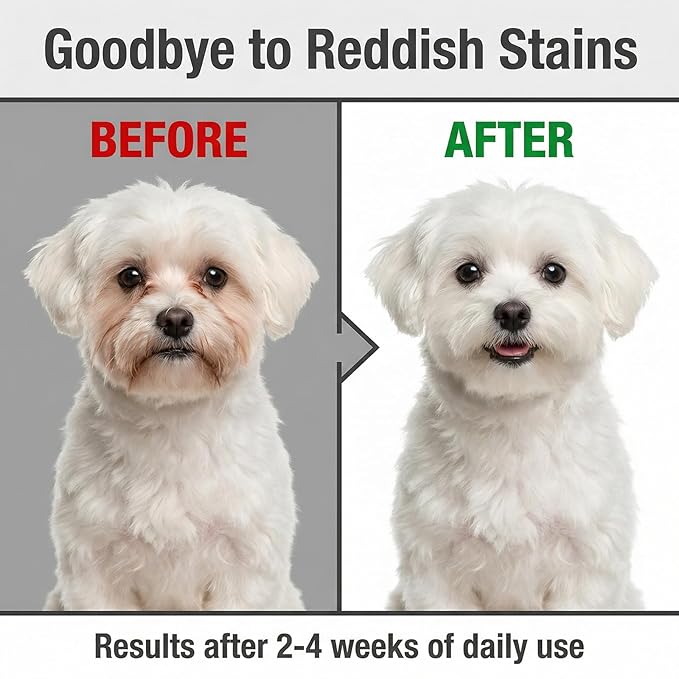 4-in-1 Tear Stain Remover Kit for Dogs & Cats - 1oz Natural Eye Balm with Pro Application Brush & 2 Stainless Steel Combs - Professional Eye Gunk (4in1a)