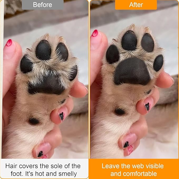 Dog Paw Trimmer with LED Light, Upgraded Safety Electric Paw Trimmer for Dogs and Cats Paw Cleaner, 35dB Low Noise Multifunctional Dog Clippers Recharg. Hair Shaver for Paws, Ears, Face,Rump and Eyes