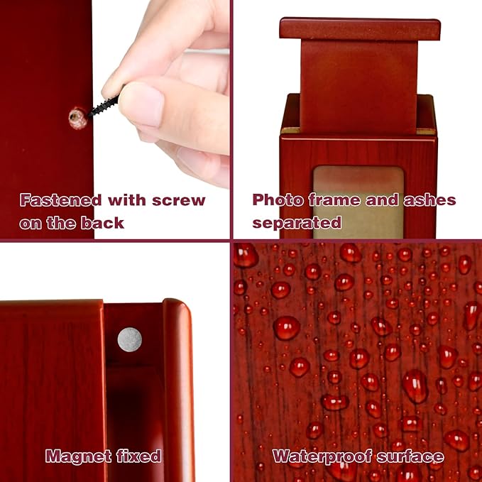 PCS Pet Urns for Dogs Ashes, Dog Photo Urn, Urns for Dog Ashes, Pet Cremation Box Red-Medium
