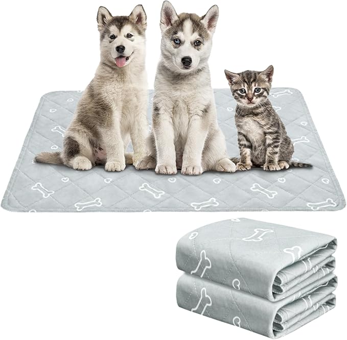 Washable Pee Pads for Dogs, 2 Pack Reusable Puppy Pads 28" x 42", Super Absorbent & Waterproof Training Mats for Potty, Crate, Kennel, Playpen, Bed & Sofa, Anti-Slip Wee Pee Pads for Dogs
