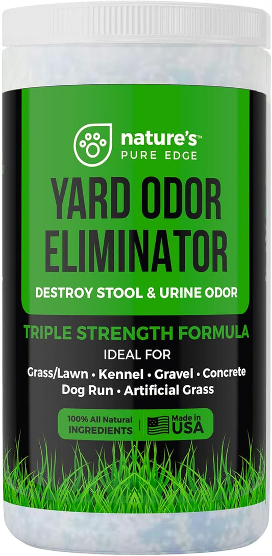Nature's Pure Edge Yard Odor Eliminator. Perfect for Artificial Grass, Patio, Kennel, and Lawn. Instantly Removes Stool and Urine Odor. Long Lasting. Kid and Pet Safe.