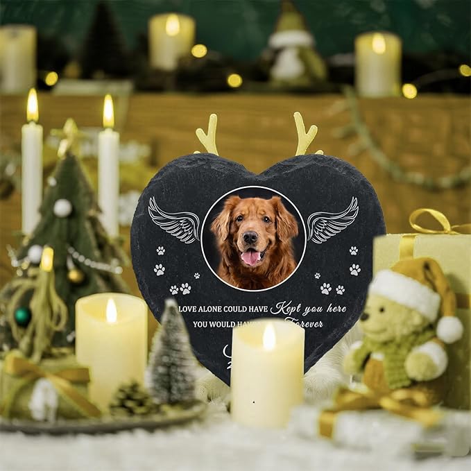 Personalized Dog Memorial Gifts for Loss of Dog, Custom Photo Pet Momorial Stone for Dogs, Cat Memorial Sympathy Gift, Dog Passing Away Gifts, Sympathy Gift for Pet Lovers (Style 2)