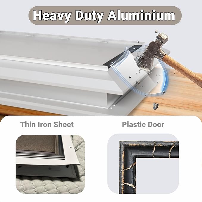 Aluminum Dog Door for Exterior, Cutout Size 14 1/2''W x 25 1/8''H, Heavy Duty Magnetic Double Flap for Extreme Weather, Energy-Efficient, Easy to Assemble, Lockable Panel Included, Sliver (X-Large)