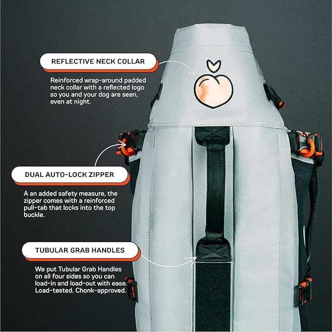 Maxine One Dog Backpack Carrier for Medium Dogs by Little Chonk | Adjustable & Ergonomic Front Facing Dog Carrier Backpack | Built to be Safer | Pet Backpack Carrier Featured in Wired Magazine - Gray