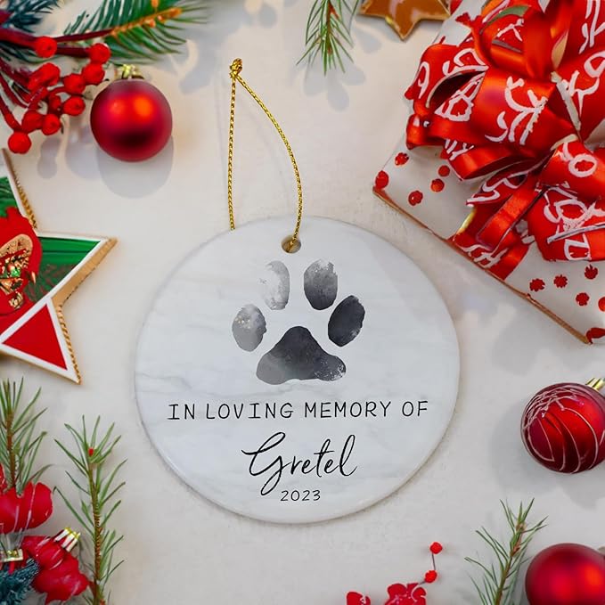 Touber Personalized Memorial Ornament for Loss of Pet, Sympathy Gift for Dog Bereavement, in Memory of Dog, Christmas Pet Loss Ornament
