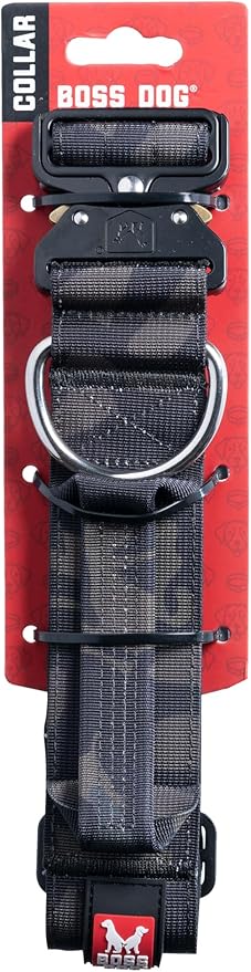 Boss Dog Tactical Collar, Black Camo, Large