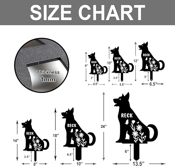 Custom Metal Pet Grave Markers Dog Memorial Plaque, Waterproof Dog Grave Markers Outdoor for Memorial Yard, Sympathy Gift for Pet Loss, Personalized Grave Markers for Dogs