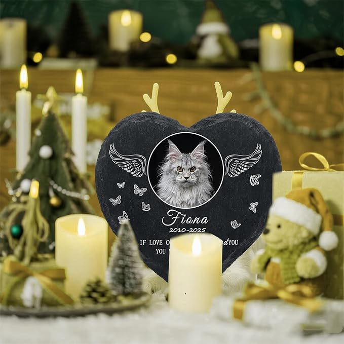 Personalized Cat Memorial Gifts for Loss of Cat, Custom Photo Pet Momorial Stone for Cats, Cat Memorial Sympathy Gift, Cat Passing Away Gifts, Sympathy Gift for Pet Lovers (Style 9)