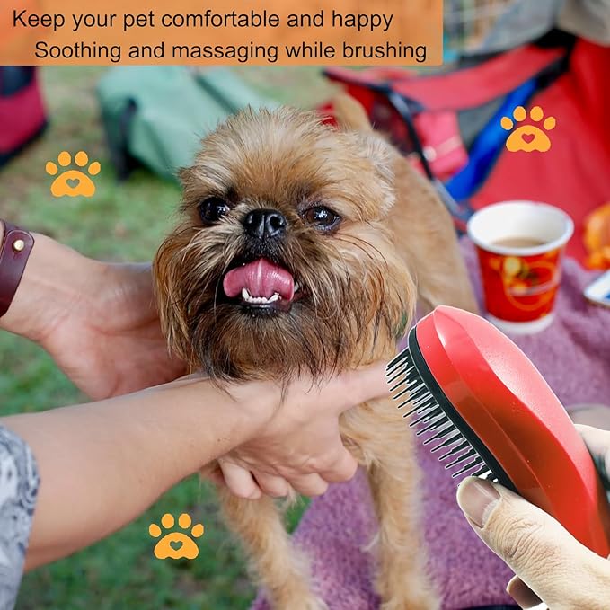 Puppy Brush, Soft Dog Brush for Grooming, Puppy Hair Remover Brush Comb, Grooming Tool for Poodles,Teddy, Yorkies, Maltese, Shih Tzu, Chihuahua, Orange