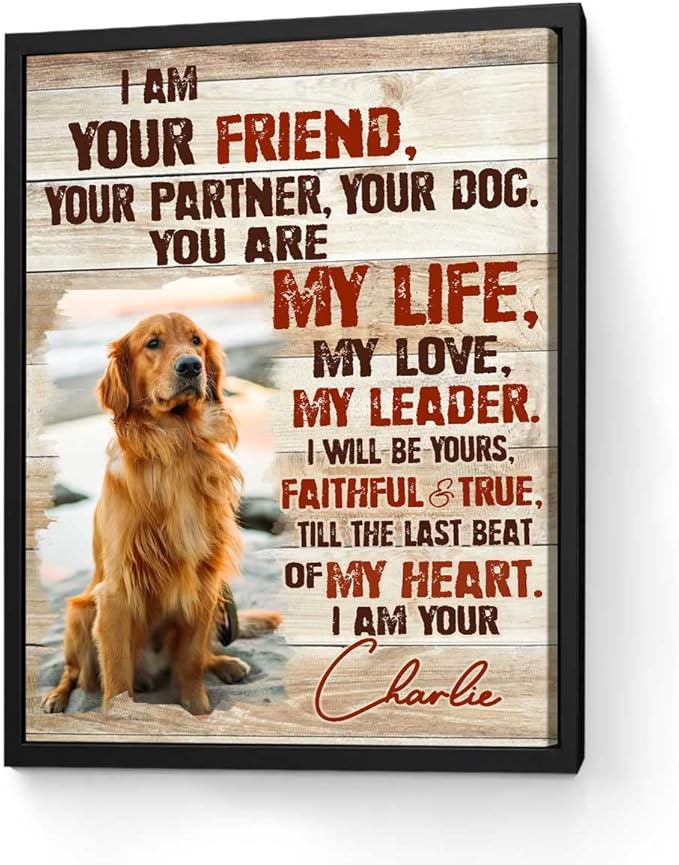 Benicee Shop Personalized Gifts For Loss Of Pet, Paw Prints Memorial Canvas, Gift For Deceased Pets, Waiting At The Door Photo Print, Dog Photo Gifts, Dog Memorial Frame