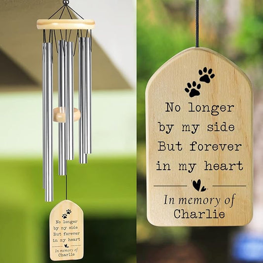 Dog Memorial Gifts, Jocidea Personalized Pet Memorial Wind Chime, Loss of Dog Sympathy Gift, Pet Remembrance Gifts, in Memory of Dog Cat, Loss of Pet - Forever in My Heart