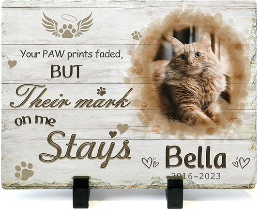 Goodoo Dog Memorial Gifts for Loss of Dog, Personalized Pet Memorial Stone Plaque, Sympathy Gift for Pet Lovers, Changing Colorful Background to Paint Loving Memory, Garden Decor