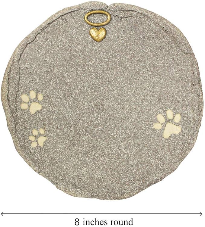 Engraved Pet Memorial Garden Stone, Personalized Pet Grave Marker Tombstone Garden Stone with Sympathy Poem No Longer by My Side, But Forever in My Heart