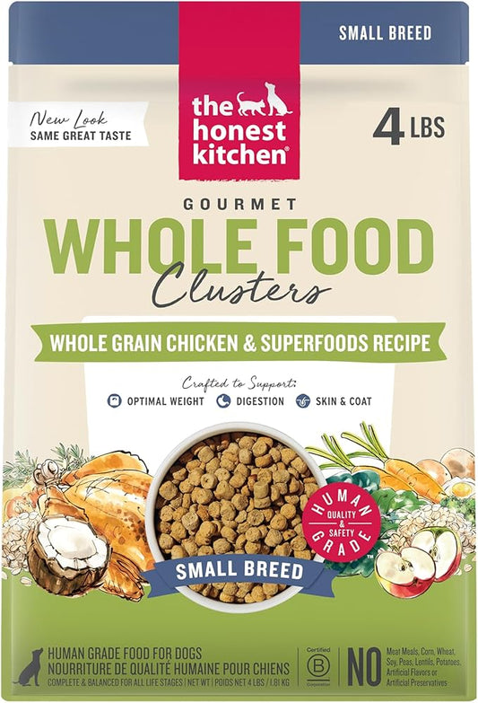 The Honest Kitchen Whole Food Clusters Small Breed Whole Grain Chicken Dry Dog Food, 4 lb Bag