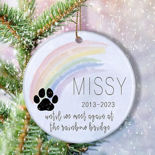 Rainbow Bridge Memorial Christmas Ornament, Loss of Pet Gift