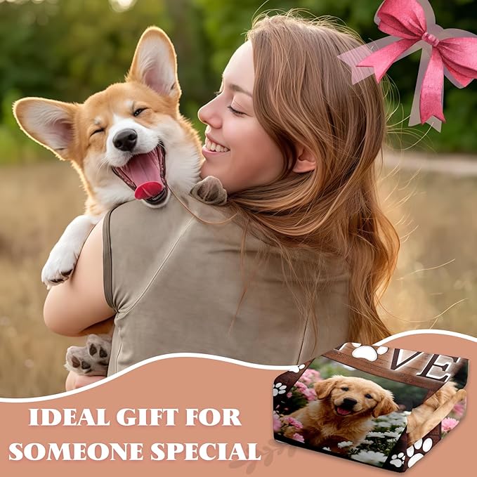 Personalized Pet Memorial Blanket, Custom Dog Memorial Blanket with Photo, Pets Sympathy Gifts for Loss of Dogs, Dog Bereavement Gift, Pets Remembrance Blankets for Pet Lovers