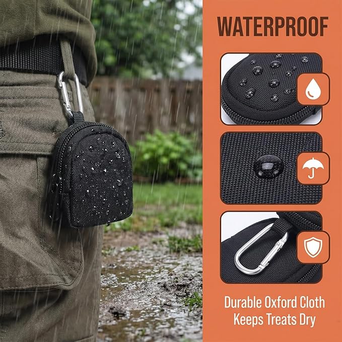 4 PCS Dog Treat Pouchs Portable Puppy Training Treat Pouch Dog Train Reward Pouch Hand Free Puppy Dogs Snack Bag with Carabiner Portable Pet Walking Bagfor Pet Puppy Travel Outdoor Use