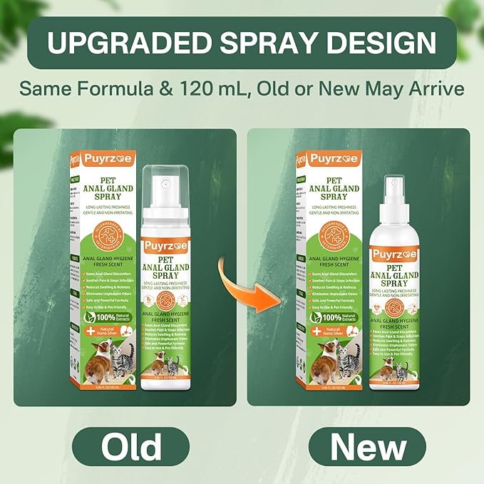 Dog Anal Gland Spray for All Pets - Fast Relief for Anal Glands Natural, Soothes Itching, Stops Scooting, Eliminates Odors, Dog Anti Itch Spray for Pain-Relieving - 4.06 FL Oz