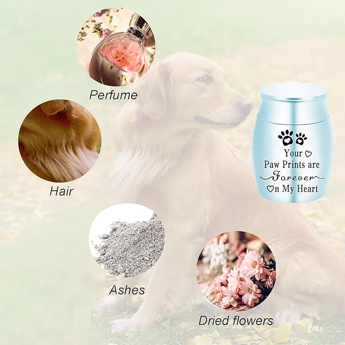 Small Pet Urns for Dogs Ashes Mini Urn Dog Ashes Cremation Keepsake Pet Memorial Urns Gift，Blue B