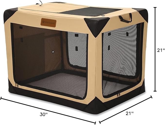 Soft Dog Crate for Medium Dogs, 4-Door Foldable Collapsible Dog Crate with Soft Sides, Indoor & Outdoor Travel Dog Kennel