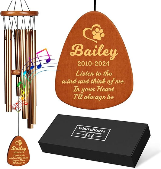 Personalized Dog Memorial Gifts for Loss of Dog, 25.5'' Pet Memorial Gifts for Dogs, Pet Memorial Wind Chimes, Loss of Dogs Sympathy Gift, Pet Passing Away Gift for Loss Loved One(Design 1)