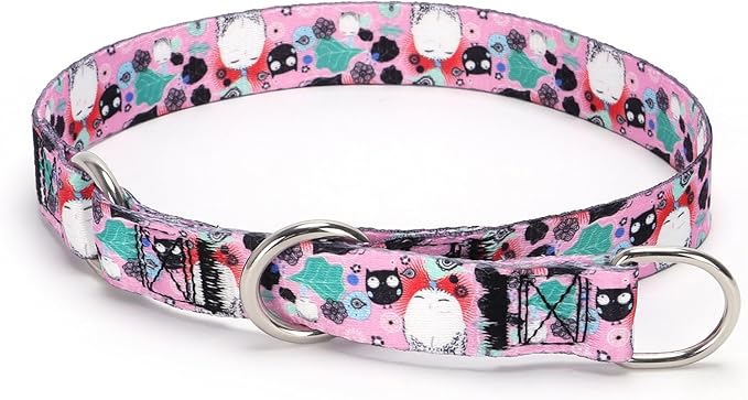 Training Dog Collar, No Pull Martingale Collar, Slip Collar with Slidable Stop Ring for Small, Medium, Large Dogs (NO9, M)