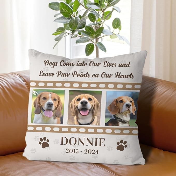 Alienc Personalized Dog Memorial Pillow with Photo - Custom Pet Memory Gift, Soft Sympathy Gift for Loss of Dog or Cat, Heartfelt Remembrance Throw Pillow