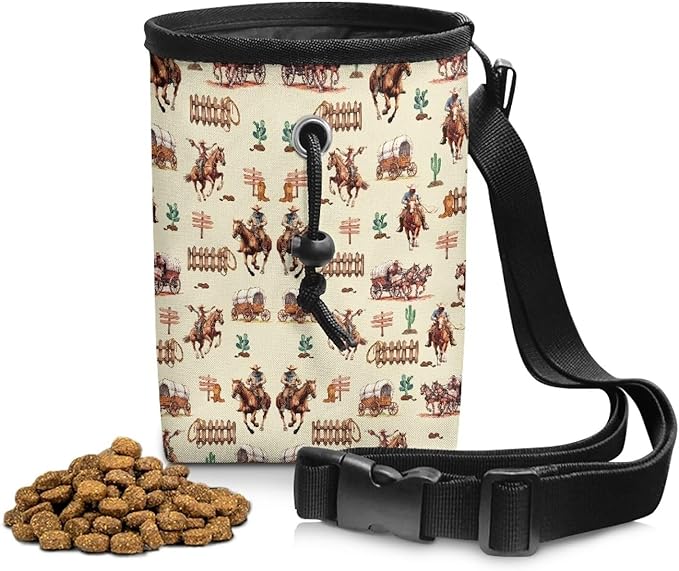 Horse Cactus Puppy Training Pouch Portable Dog Food Dispenser Dog Trainer Essentials Supplies Reward Pouch Holder for Dogs & Puppies with Multiple Ways to Wear