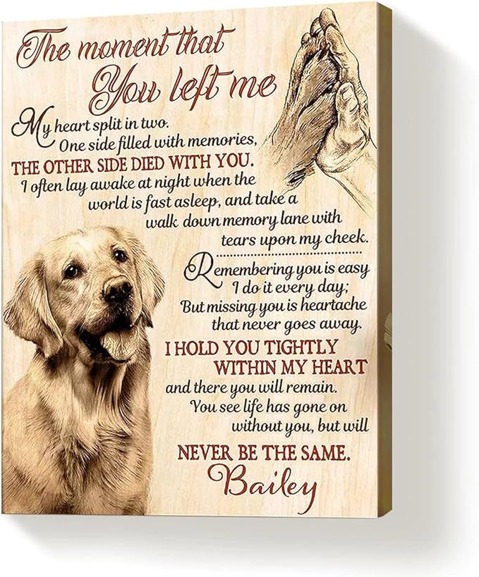 Benicee Shop Wall Art, Personalized Dog Memorial Art Print, 8x10 Inches, Handmade Pet Bereavement Gift