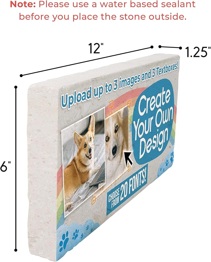 Personalized Pet Memorial Stones, 6x12 Create Your Own Pet Grave Markers as Keepsake or Pet Remembrance, Pet Loss Gifts for Bereaved Pet Owners, DIY Personalized Pet Memorial Limestone (Design 4)