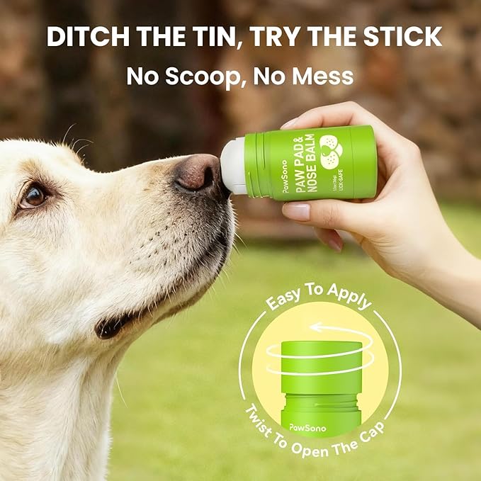 Lick-Safe Dog Paw & Nose Balm with Coconut Oil | All-Natural Moisturizer & Soother for Dry, Cracked Pads & Snout | Heat & Cold Pavement Protection Wax | Horse Hoof, Joint Care, 1.3 oz (36g)