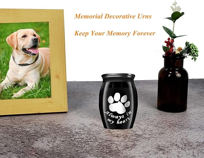 Small Keepsake Urns for Pet Ashes, 1.58 Inch Mini Cremation Urns for Ash with Paw Pattern,Stainless Steel Decorative Memorial Mini Funeral Urn for Ashes (Paw-3 Packs)