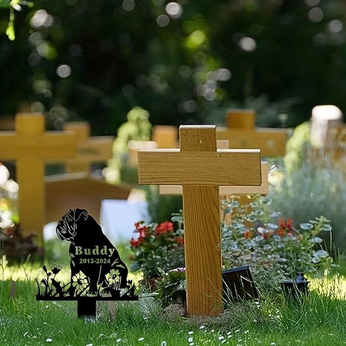 Custom Dog Grave Markers Outdoor, Personalized Pet Grave Marker Stake Dog Memorial, Outdoor Weatherproof Pet Cemetery Sign, Personalized Dog Memorial Gifts for Loss of Dog