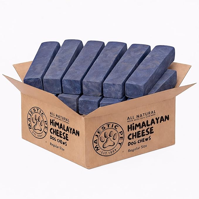 Majestic Pet Himalayan All-Natural Cheese Dog Chews - Long Lasting Dental Chew for Dogs - Healthy Pet Treats with Beneficial Ingredients (Cognitive Support & Vitality, Regular, 20 Pack)