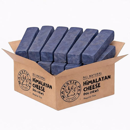 Majestic Pet Himalayan All-Natural Cheese Dog Chews - Long Lasting Dental Chew for Dogs - Healthy Pet Treats with Beneficial Ingredients (Cognitive Support & Vitality, Regular, 20 Pack)