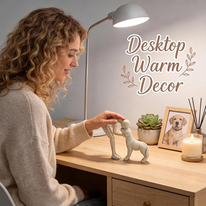 Dog Memorial Statue,Handcrafted Dog Sculpture for Home Decor, Perfect Dog Lover Gifts for Loss of Dog, Decorative Figurine for Bookshelf Living Room Office, Ideal for Pet Lovers & Bereaved Pet Owners