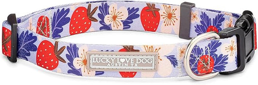 Lucky Love Dog - Adjustable Dog Collar with Easy Click Buckle for Large Ones, Durable, & Comfortable for Male & Female Dogs, Pet Collar for Puppies & Adult Dogs - Sweet Berry, Large