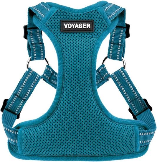 Best Pet Supplies Voyager Adjustable Step-in Flex Breathable Mesh Dog Harness for Small Medium Large Dogs (Turquoise), L