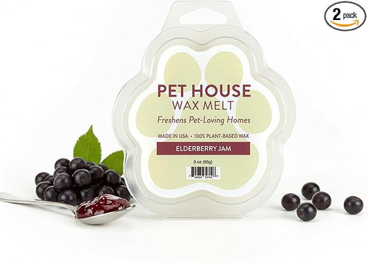 Pet House Elderberry Jam Wax Melts - Long-Lasting Scented Fall Wax Melts for Warmer, Plant Based, Pet Friendly Pack of 2