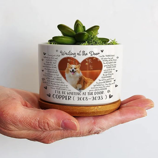 Customized Dog Memorial Picture Plant Pots Pet Remembrance Dog Photo Plant Pot Bedroom Decor Funeral Keepsake Memorial Bereavement Gifts For Loss Of Picture Gifts For Someone Lost