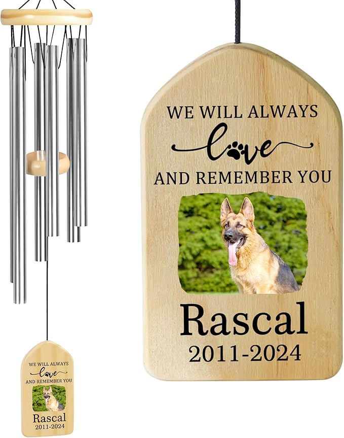 Pet Memorial Wind Chime, Pet Loss Gifts, Pet Memorial Gifts for Dogs, Dog Memorial Gifts for Loss of Dog, Loss of Dog Sympathy Gift, Dog Remembrance Gift, in Memory of Dog Cat - Love and Remember You
