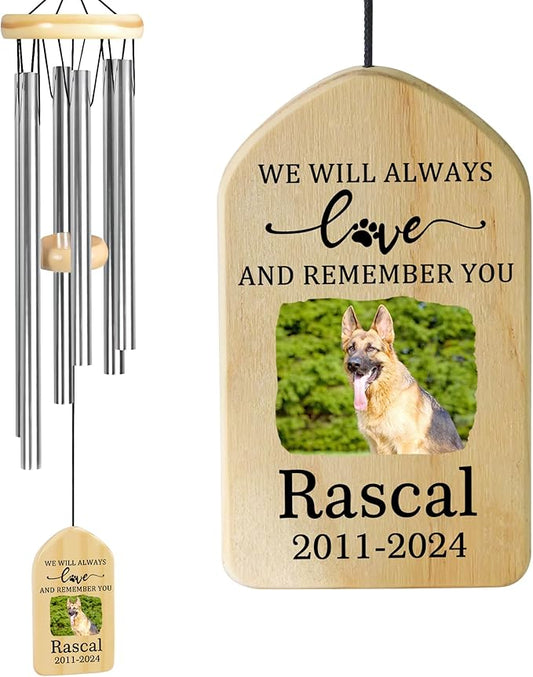 Pet Memorial Wind Chime, Pet Loss Gifts, Pet Memorial Gifts for Dogs, Dog Memorial Gifts for Loss of Dog, Loss of Dog Sympathy Gift, Dog Remembrance Gift, in Memory of Dog Cat - Love and Remember You