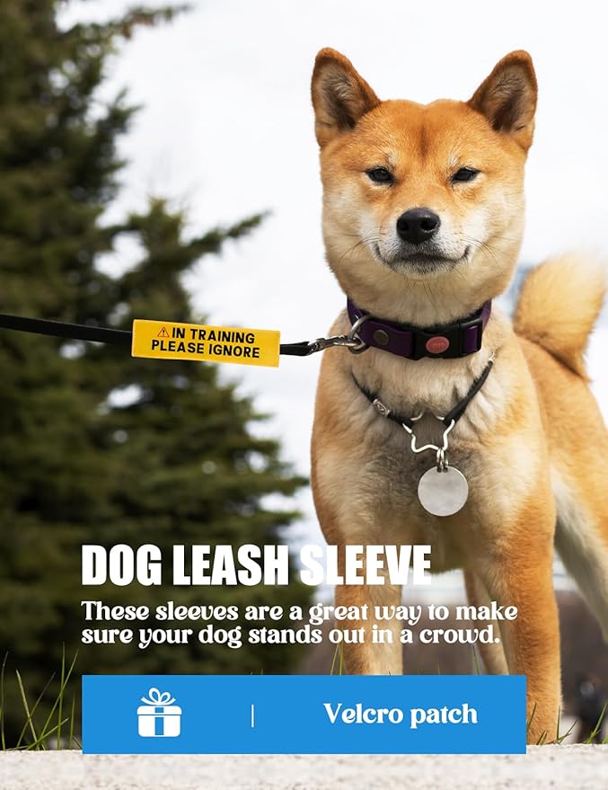 in Training Please Ignore Leash Sleeve, Funny Yellow Dog Alert Hanging ID Patch Tag, Do Not Pet Working Leash Wrap, Pet Birthday Gifts for Dog Owners