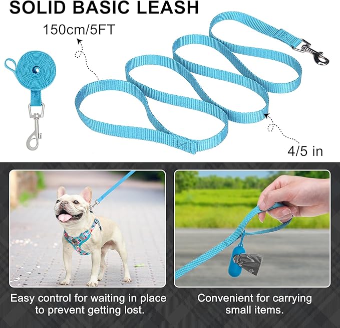 BEAUTYZOO Step in Dog Harness Collar and Leash Set for Small Medium Large Dogs, No Pull No Choke Puppy Harness, Soft Mesh Reflective Pet Padded Vest Adjustable for Doggie Girl or Boy,Chihuahua,Yorkie