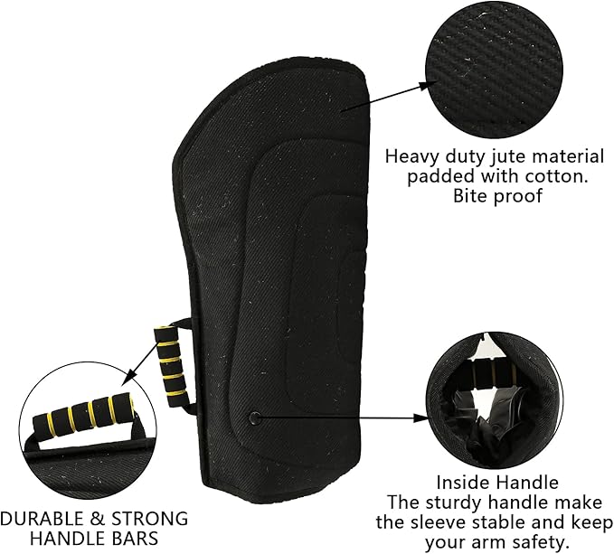 Morezi Dog Bite Sleeve Training Protection, Heavy Duty Nylon Durable, Fit Pit Bull German Shepherd Malinois, Puppy Small Dogs Training Biting Tugging War Toy - Black